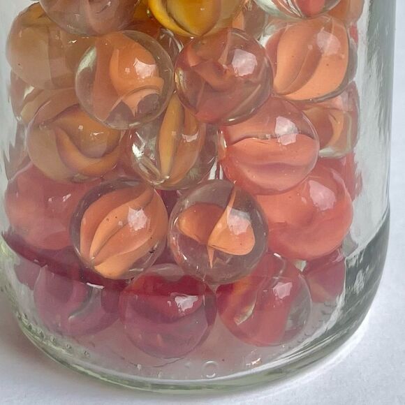 Vintage Multi Color Cat’s Eye Banana Glass Toy Marble  Jar - Picture 14 of 14